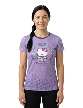 Maglietta A Maniche Corte Hello Kitty Connected Lilac 2XS - OTSO - FashionsVida