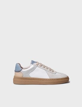 Zapatillas deportivas de mujer en serraje y piel | ATRIA