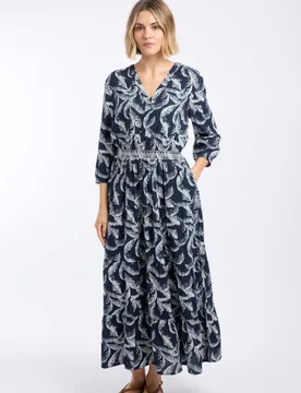 Himanshee Womens Printed Viscose Maxi Dress - - Size: 20 - Weird Fish - FashionsVida