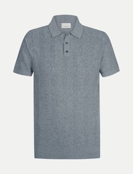 Poloshirt aus Baumwoll-Leinen-Mix Grau L