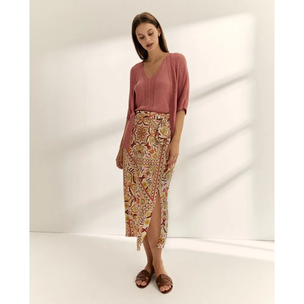 Paz Torras - Falda midi estampada - Paz Torras - FashionsVida