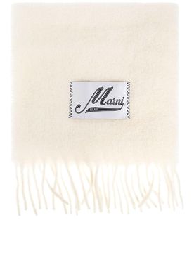 Cream Alpaca Scarpa con frange