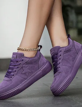 Nuevas zapatillas casuales de mujer con patrón de estrella y nudo delantero, calzado deportivo ligero y versátil para exteriores y senderismo de mod - Shein - FashionsVida