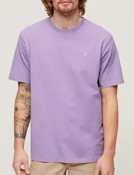 T-shirt à Manches Courtes Vintage Washed Lavender Purple L - Superdry - FashionsVida