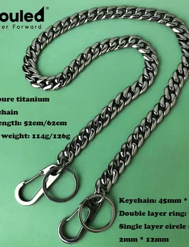 Mm pure titanium Cuban chain can be transformed into a necklace by removing the keychain ring and attaching the buckle - Aliexpress - FashionsVida
