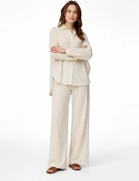 Pantalón de algodón de mujer - Pieces - FashionsVida