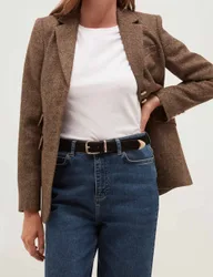 Suede Buckle Belt Black female