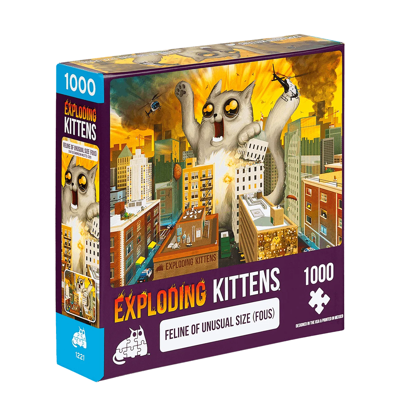 Feline of Unusual Size Jigsaw Puzzle (1000 piece) - Exploding Kittens - FashionsVida