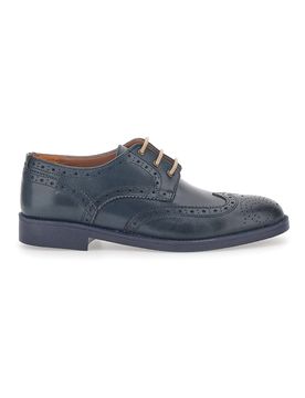 Scarpe Stringate Blu In Vera Pelle Made In Italy 0723 41