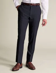Slim Fit Wool Rich Striped Trousers Navy Mix male