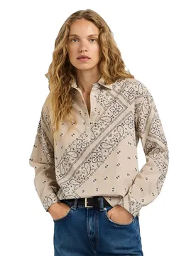 Blusa A Maniche Lunghe Georgy Malt Beige L
