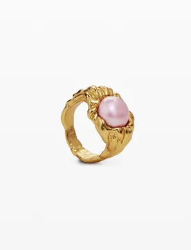Bague perle plaqué or Zalio MATERIAL FINISHES 14 female - Desigual - FashionsVida