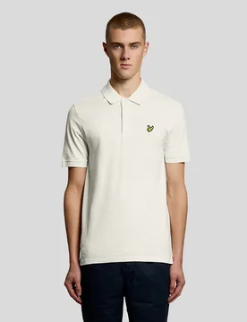 Men's Fine Cotton Slub Polo Shirt in Beige - Lyle & Scott - FashionsVida
