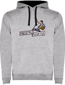 Sweat à Capuche Freestyle Scooter Two-colour Heather Grey / Black 2XL Homme