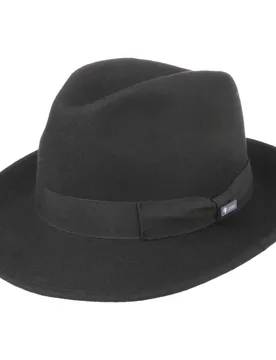 Basic Bogart Felt Hat by - black - Female - Size: XL (60-61 cm) - Lipodo - FashionsVida