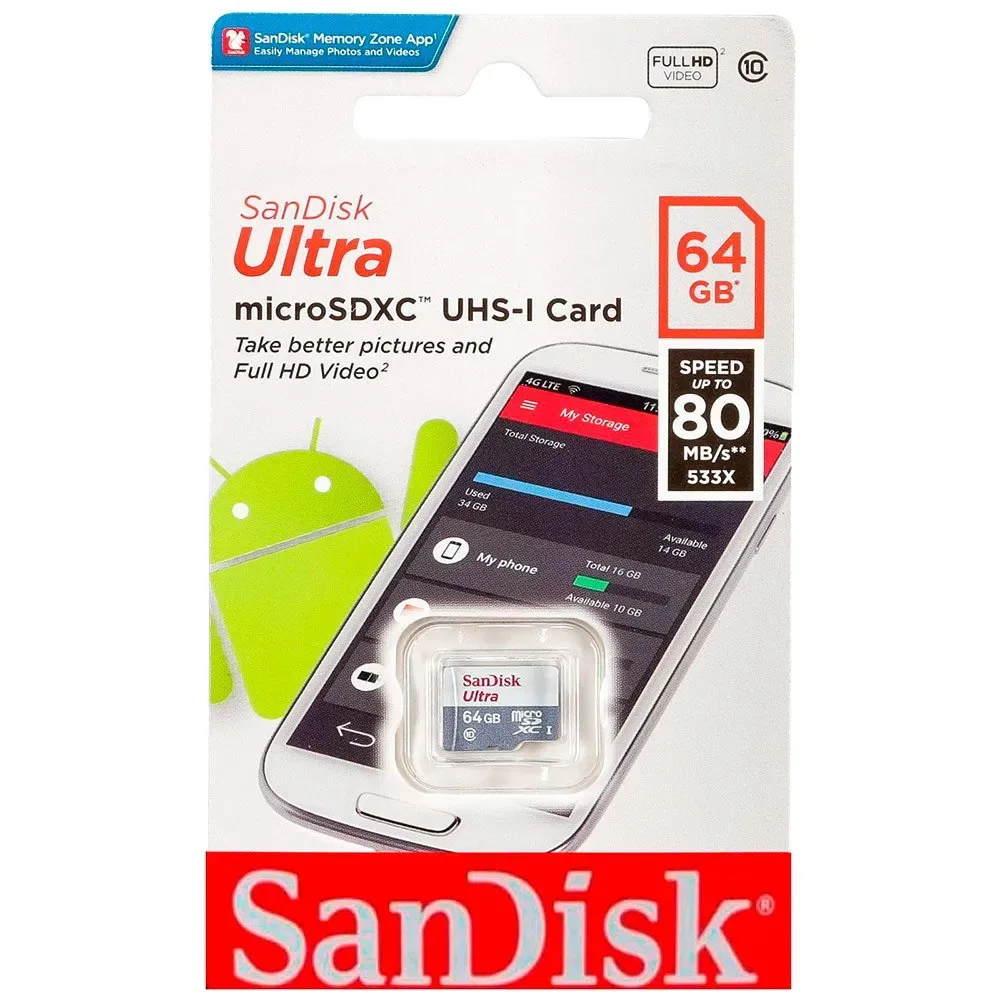 Carte Mémoire Ultra Micro Sdxc 64gb Class 10 Multicolor One Size unisex - SanDisk - FashionsVida