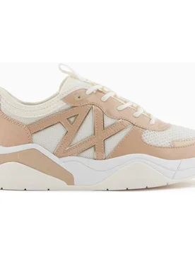 Zapatilla de mujer maxisuela en mix de tejidos - Armani Exchange - FashionsVida