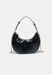 Schultertasche mit Verschluss Schwarz OS