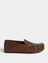 Moccasin Slippers with Freshfeet™ Tan male