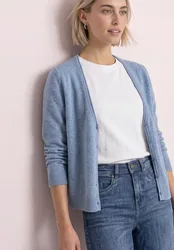 Cadigan mit V-Neck und Knopfleiste female Blau