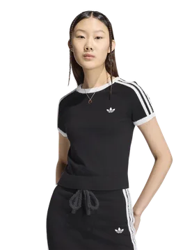 Knitted T-shirt Damen T-Shirts - Schwarz - Größe 44 - Baumwoll-Canvas Black 44 - Adidas - FashionsVida