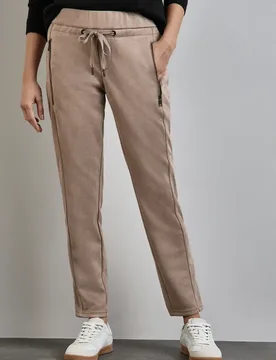 Hose im Velours-Look female Beige - Street One - FashionsVida