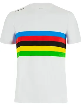 Maglietta A Maniche Corte Official Uci Rainbow 2025 Print - Santini - FashionsVida