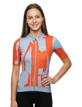 Maglia A Maniche Corte Road Print Stormy Blue / Fiesta Red - Gonso - FashionsVida