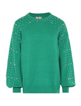 Faina Jersey verde / blanco perla