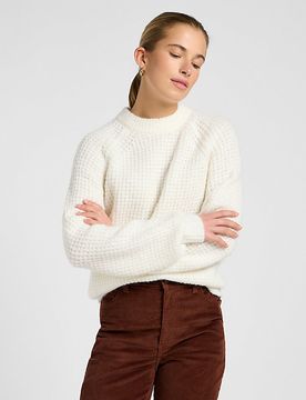Regular Knit Sweater Ecru Größe M female
