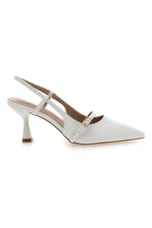 Décolleté bianche slingback con cinturino P652 39