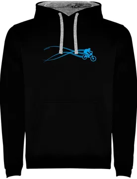 Felpa Con Cappuccio Stella Mtb Two-colour Black / Grey - Kruskis - FashionsVida