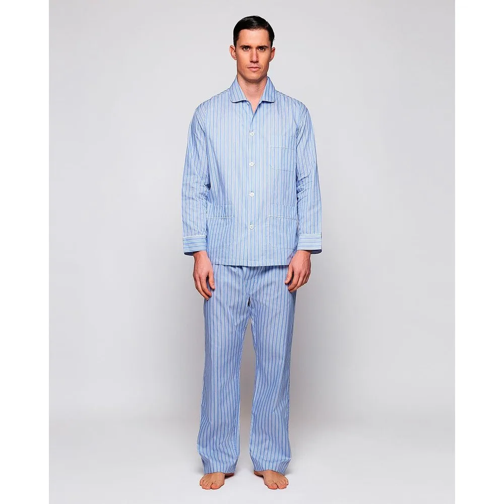 Pijama largo de hombre rayas de algodón - Mirto - FashionsVida