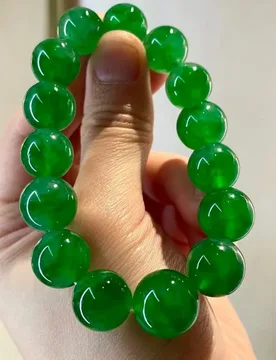 Authentic ice jadeite with round , natural A-grade from Myanmar, imperial green beads, men's bracelet - Aliexpress - FashionsVida