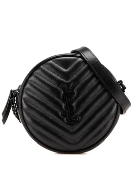 Chevron Calfskin Round Vinyle Camera Bag - Saint Laurent - FashionsVida