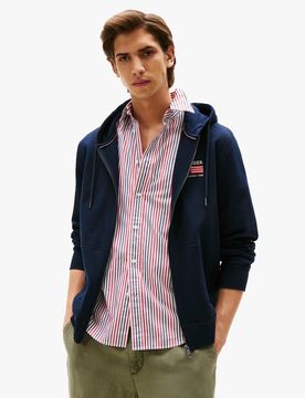 Hoodie zippé en coton