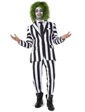 Beetlejuice Kostüm Herren schwarz weiß - male