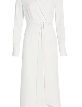 Galvan White Crepe Marina Dress - Galvan - FashionsVida