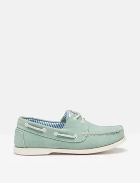 Canvas Lace Up Flat Boat Shoes Green female - Joules - FashionsVida