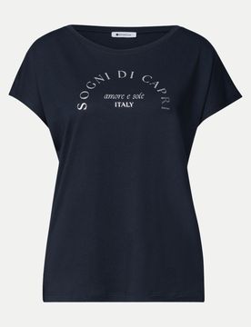 T-Shirt mit Schriftzug Blau 38