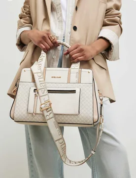 Webbing Strap Cross Body Tote Bag Beige female - River Island - FashionsVida
