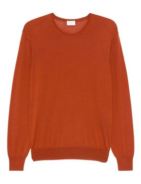 Ribbed Trim Wool Sweater for Men