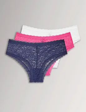 Women's 3 Pack Briefs in Mid Navy Size: 14-16 - Mid Navy - Size: 14-16 - Yours - FashionsVida