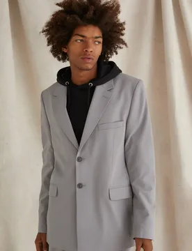 Men's Relaxed Fit Blazer Grey Size 40 Grey 40 - boohooMAN - FashionsVida