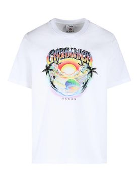 T-shirt bianca in cotone 'casa airspray'