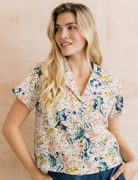 Piper Shirt - Harding Print - Ecru - Lily & Me - FashionsVida