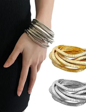 New Alloy Bendable Bracelet Twistable Gold Color Flexible Bangle Punk Silver Color Multi-layer Bracelet Jewelry Accessories - Aliexpress - FashionsVida