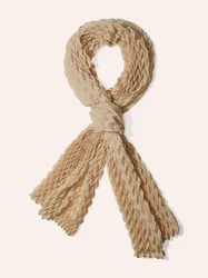 Plissee-Schal, , Farbe Beige, 01, extra leicht schmeichelnd weich Damen