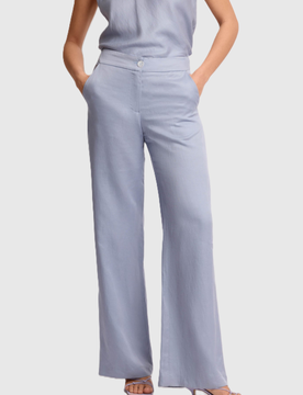 Pantalone wide leg donna azzurro