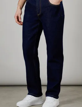 Men's Rinse Wash Stretch Straight Fit Jeans in Dark Blue Size: 36S - Dark Blue - Size: 36S - Burton - FashionsVida